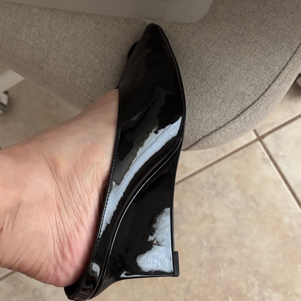H&M Black Patent Pointed Toe Slip-On Flats